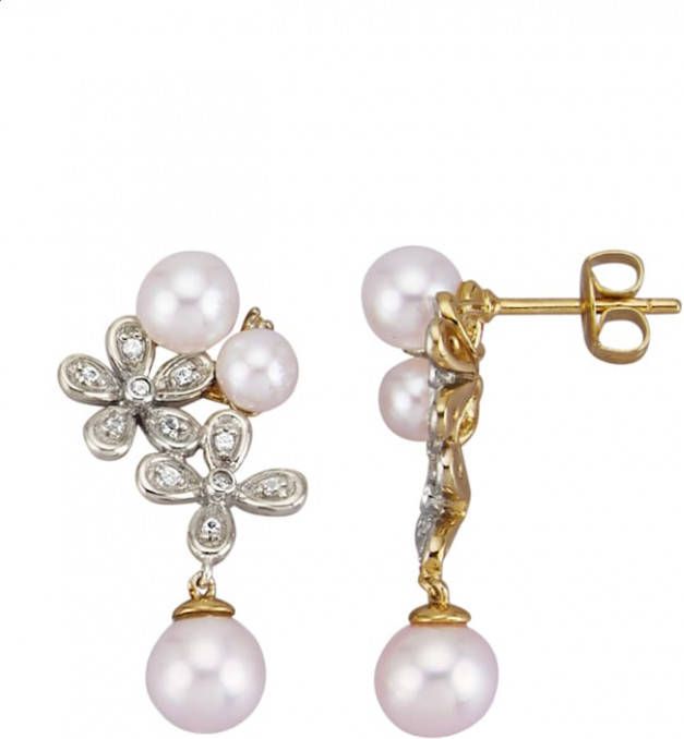 AMY VERMONT Oorstekers met cultivé zoetwaterparels Wit