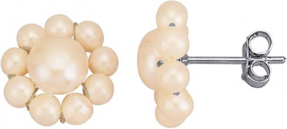 AMY VERMONT Oorstekers met cultivé zoetwaterparels Zilverkleur