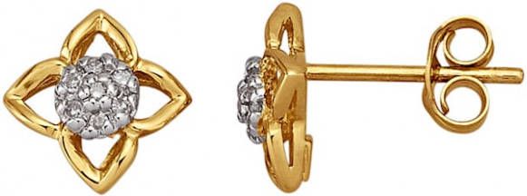 AMY VERMONT Oorstekers met diamanten Geelgoudkleur