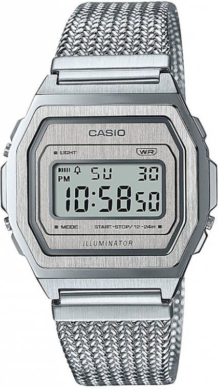 Casio Digitale dameschronograaf A1000MA 7EF Zilverkleur