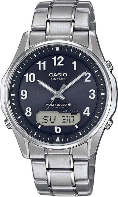 Casio Herensolarchronograaf LCW M100TSE 1A2ER Zilverkleur