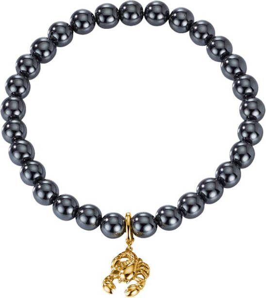 Diemer Farbstein Armband Geboortesteen Schorpieon met hematietkralen Grijs