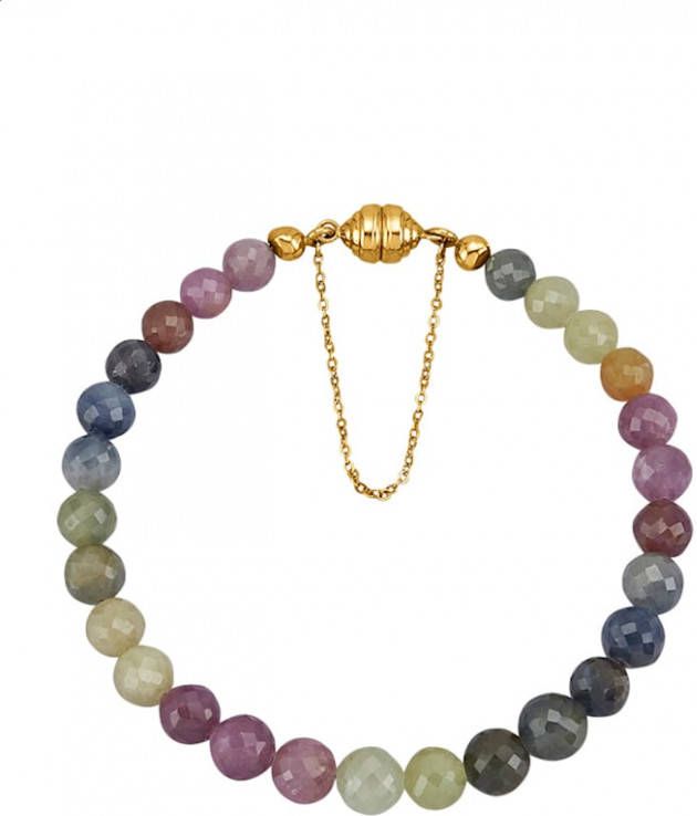 Diemer Farbstein Armband van multicolor saffierkralen Multicolor