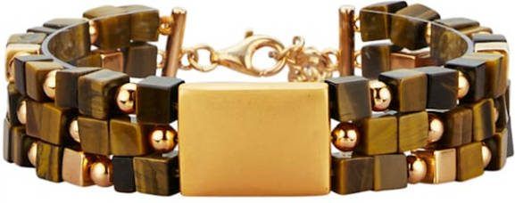 Diemer Farbstein Armband van tijgeroog Bruin