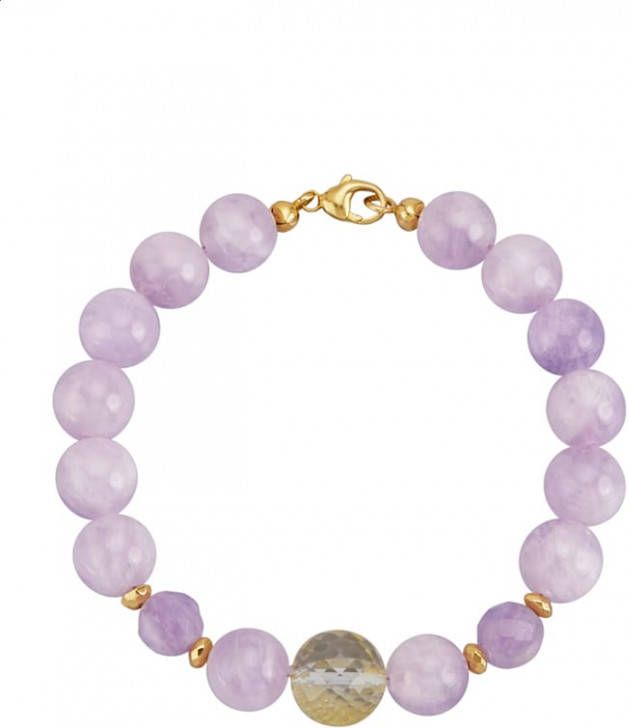 Diemer Farbstein Armband van verguld zilver Paars