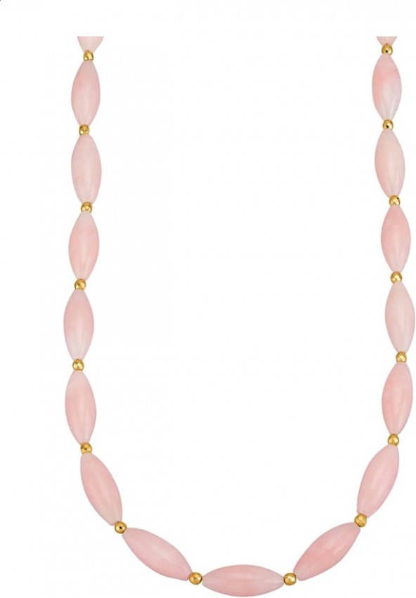 Diemer Farbstein Collier met roze opalen en hematietkralen Roze