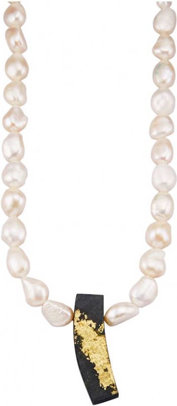 Diemer Farbstein Collier van echt zilver Wit