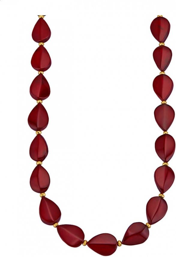 Diemer Farbstein Collier van verguld zilver Rood