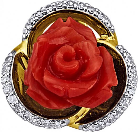 Diemer Farbstein Hanger met diamanten Rood