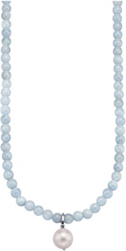 Diemer Farbstein Hanger met ketting van echt zilver Blauw