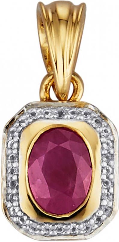 Diemer Farbstein Hanger met robijn en witte topazen Rood