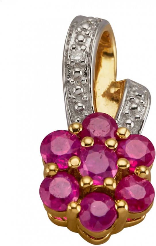 Diemer Farbstein Hanger met robijnen en diamant Rood
