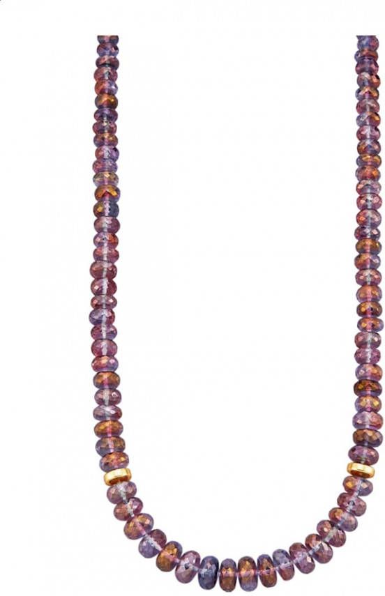 Diemer Farbstein Ketting met Mystic Fire topaas Paars