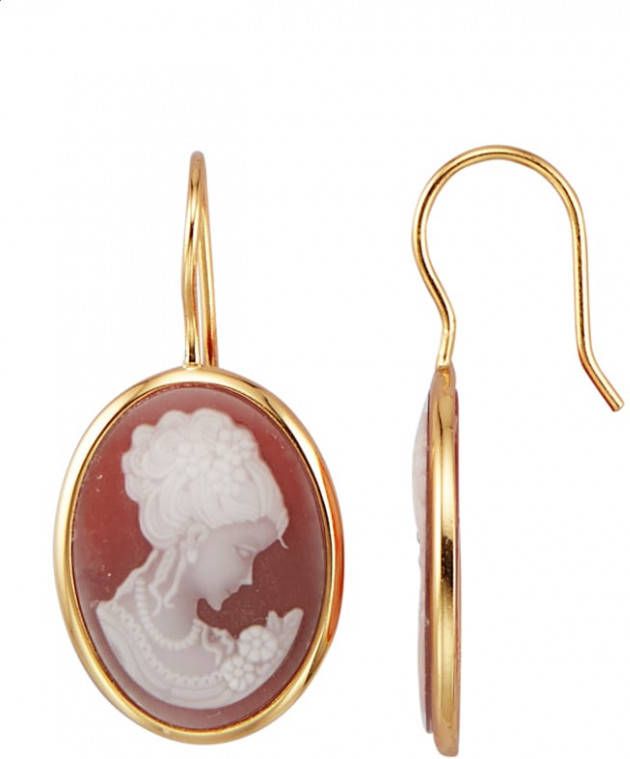 Diemer Farbstein Oorbellen met agaat camee Multicolor