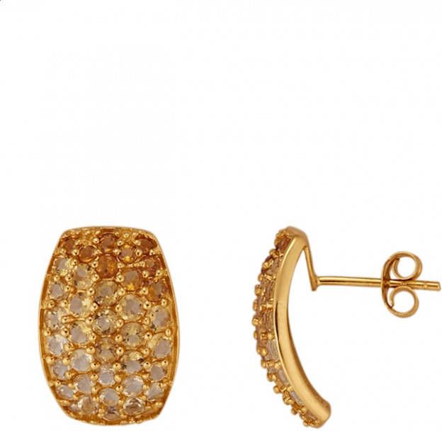 Diemer Farbstein Oorstekers met citrien Geel