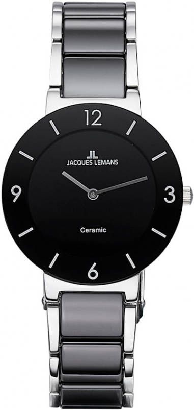 Jacques Lemans Dameshorloge met kast en band van rvs Zilverkleur