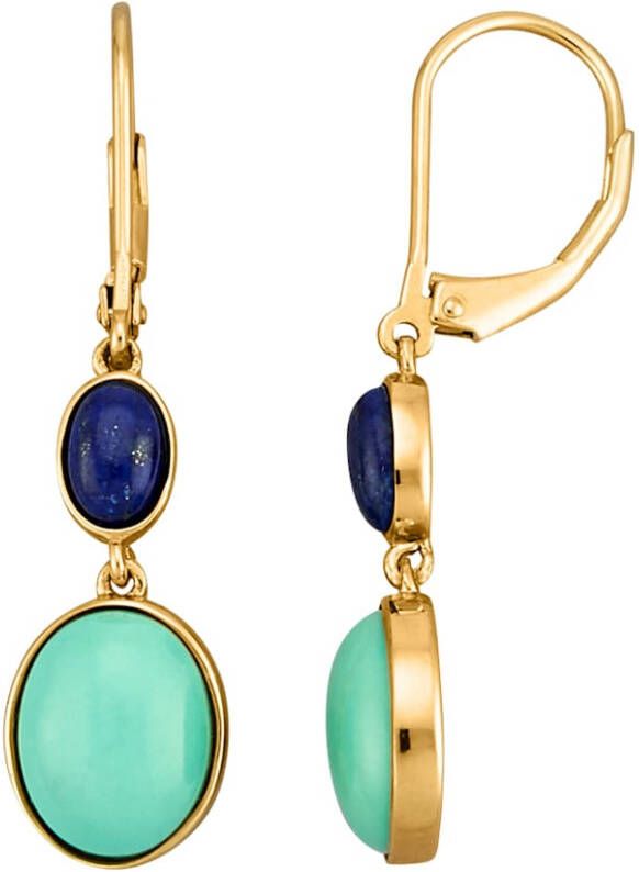 KLiNGEL Oorbellen met turkoois en lapis lazuli Turquoise